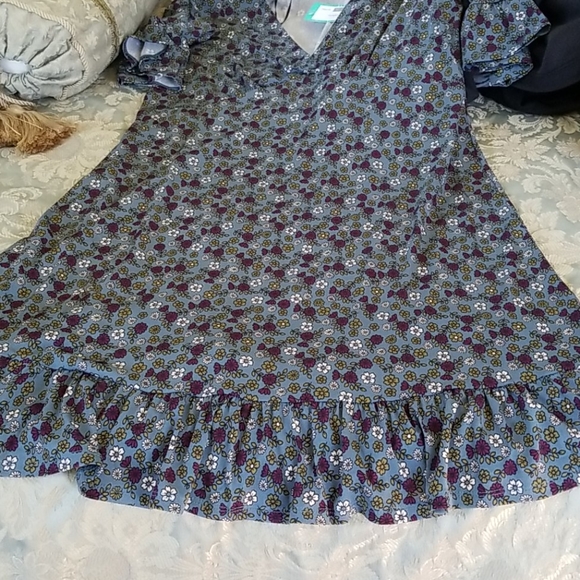 NWT Kaileigh Moira Floral Dress Sz XL Multicolored V Neck 3/4 Sleeve Ruffles - Picture 9 of 9